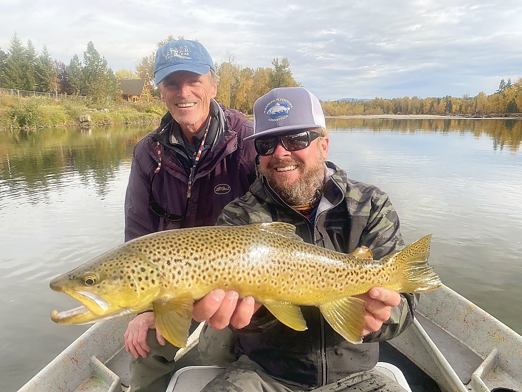 Large brown trout caught on the Bitterroot River Montana in fall