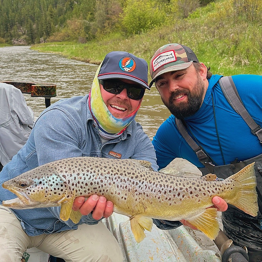 Fly fishing the Blackfoot River in spring near Missoula Montana