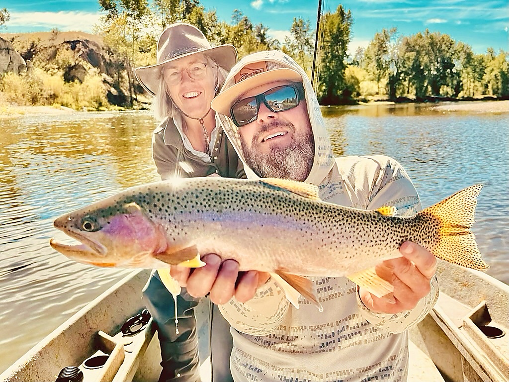Rainbow trout caught during pre-runoff streamer fishing on the Clark Fork River